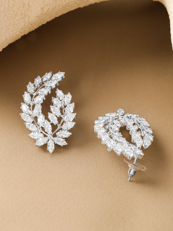 Studded Leaf Earrings