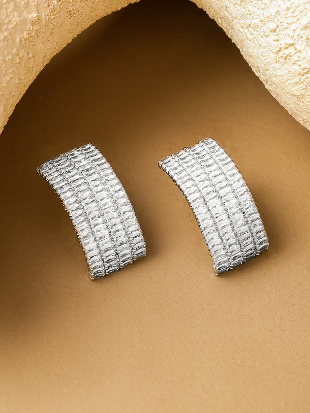 Rhodium Crystal Stud Earrings
