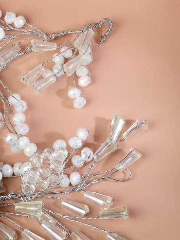 Embellished Pearl Beaded White Hair Accessory