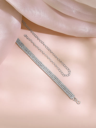 Mesh Design Multi Row Crystal Kamarbandh