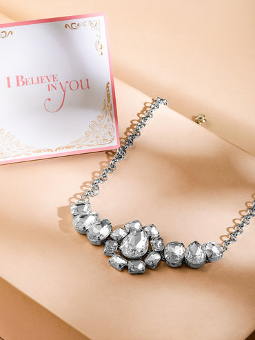 Graceful American Diamond Zirconia Studded Pendant Necklace