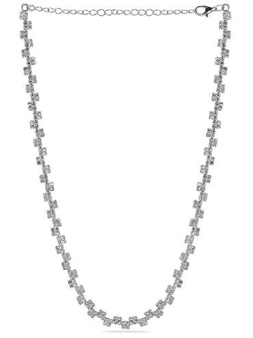 Expressive American Diamond Zirconia Studded Necklace