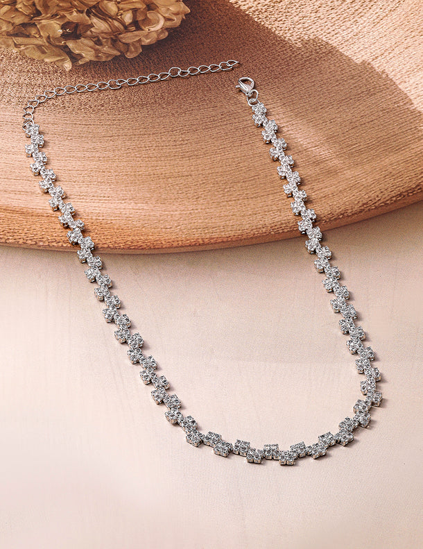 Expressive American Diamond Zirconia Studded Necklace