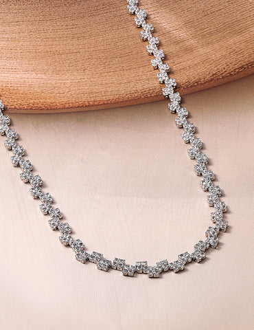 Expressive American Diamond Zirconia Studded Necklace