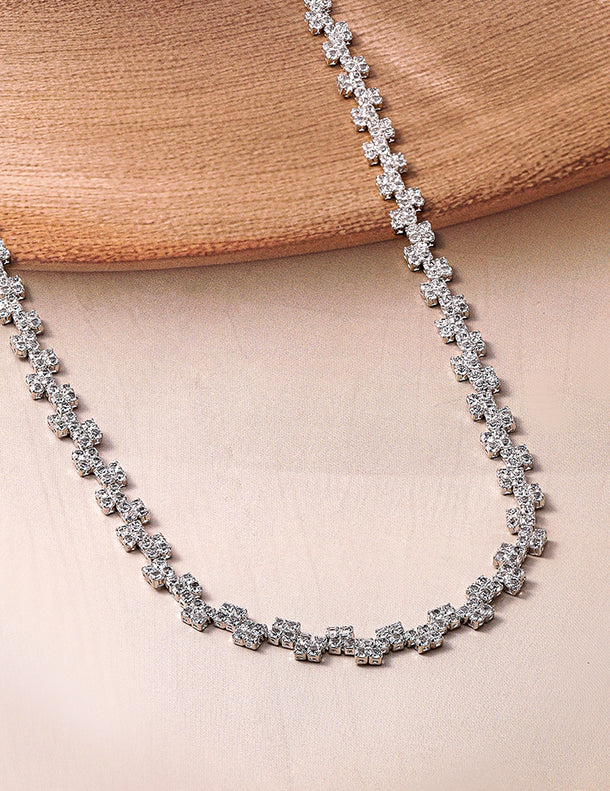 Expressive American Diamond Zirconia Studded Necklace