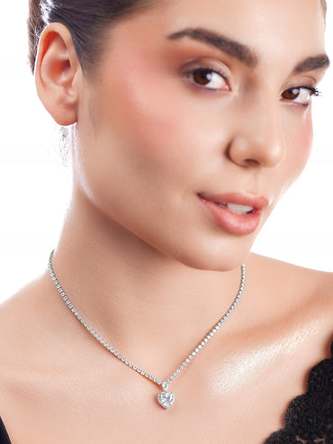 Pure-hearted American Diamond Zirconia Studded Necklace