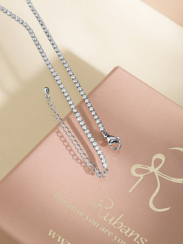 Charming Pear Shaped Pendant American Diamond Zirconia Necklace