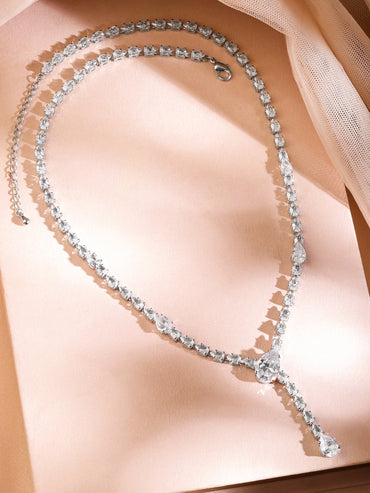 Crystal Studded White Necklace