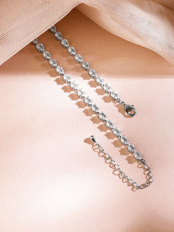 Crystal Studded White Necklace