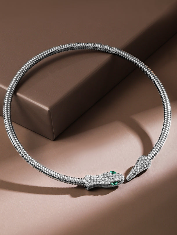 Brilliantly Fierce Snake Motif Choker