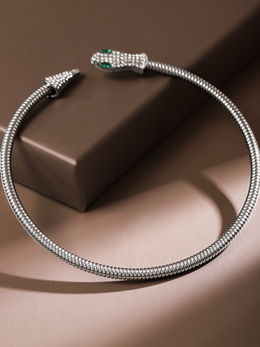 Brilliantly Fierce Snake Motif Choker