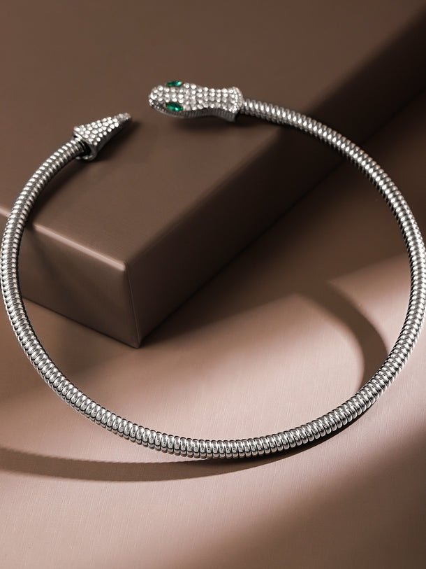 Brilliantly Fierce Snake Motif Choker
