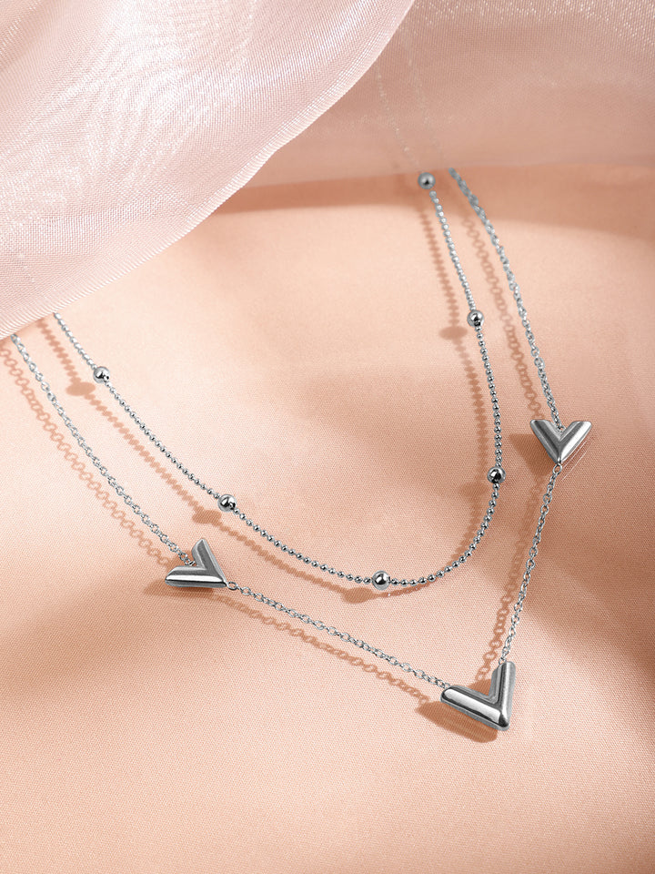 Minimal V Charm Chain Necklace