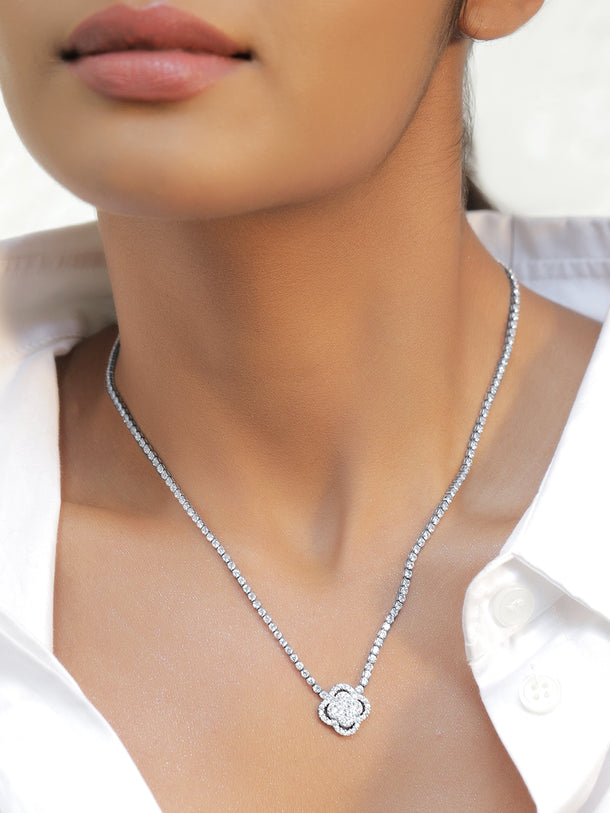 Dainty American Diamond Zirconia Pendant