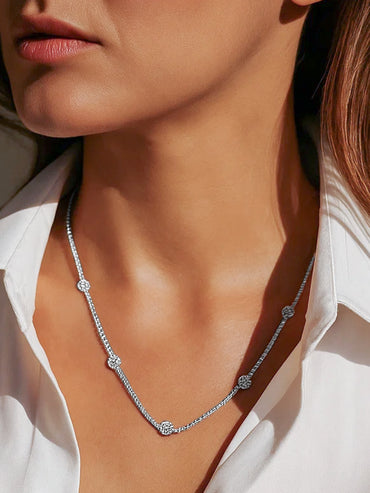 Minimal American Diamond Zirconia Studded Necklace