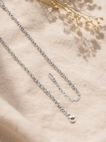 Demi Fine Rhodium Plated Paperclip Curb Chain Heart Pendant Necklace | Anti Tarnish