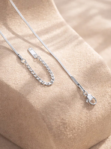 Demi Fine Rhodium Plated Bow Knot Snake Chain Necklace | Anti Tarnish