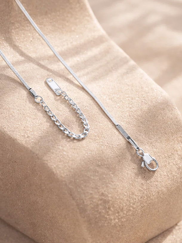 Demi Fine Rhodium Plated Bow Knot Snake Chain Necklace | Anti Tarnish