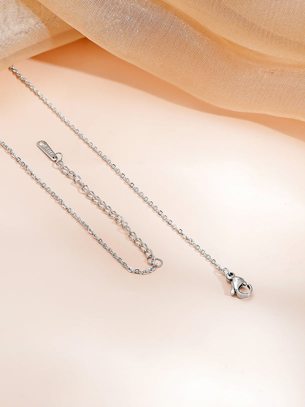 Demi Fine Rhodium Plated Cubic Zirconia Bar Pendant Necklace | Anti Tarnish