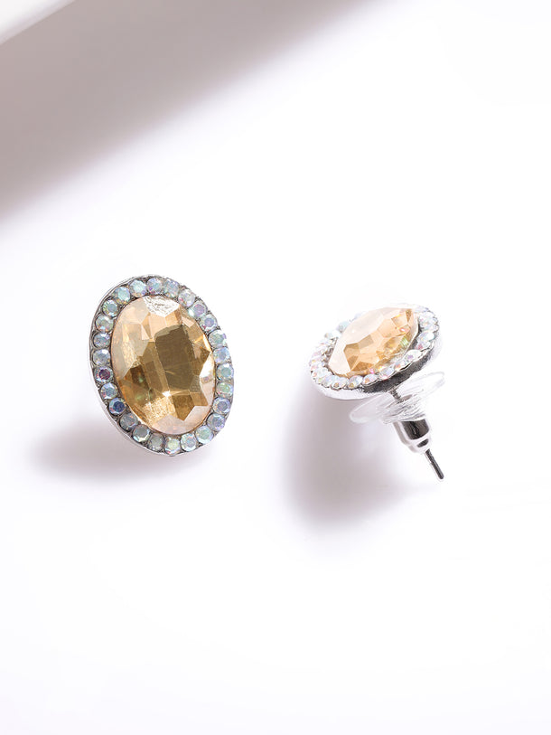 American Diamond Zirconia Pink & Yellow Necklace Set