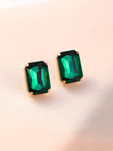 Gold Toned Emerald Necklace Set