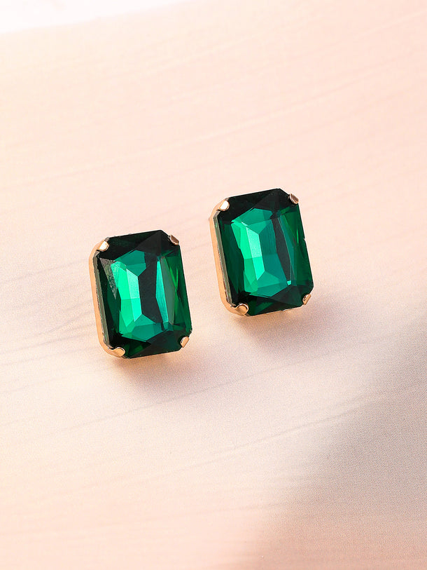 Gold Toned Emerald Necklace Set