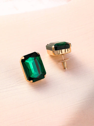 Gold Toned Emerald Necklace Set