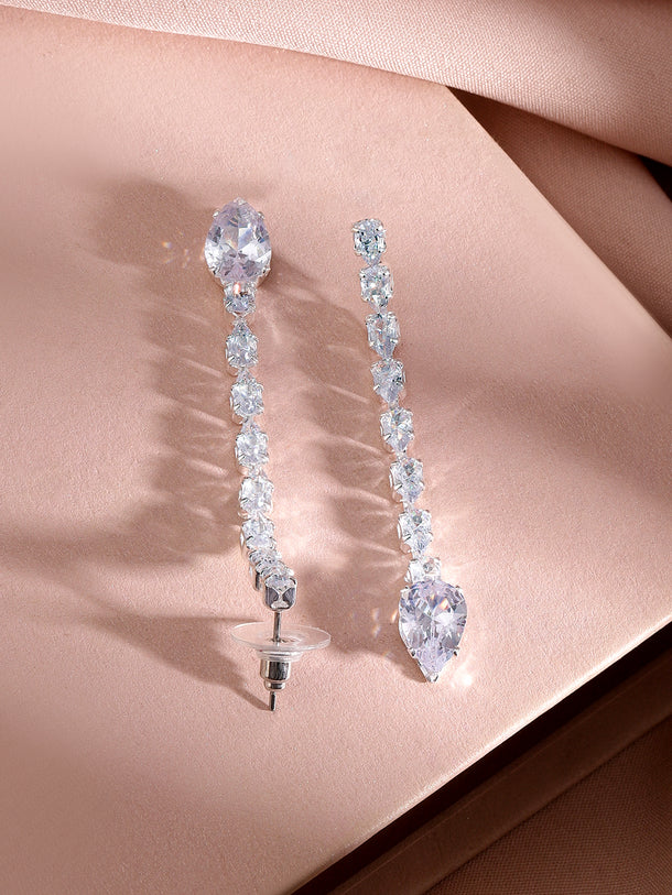 Teardrop American Diamond Zirconia Necklace Set