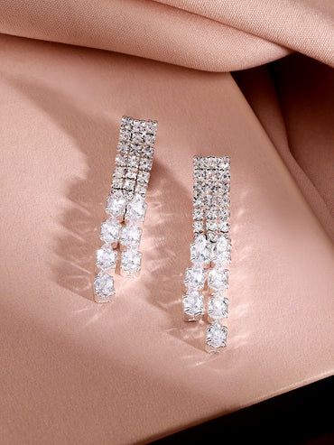 Studded Necklace Set In American Diamond Zirconia