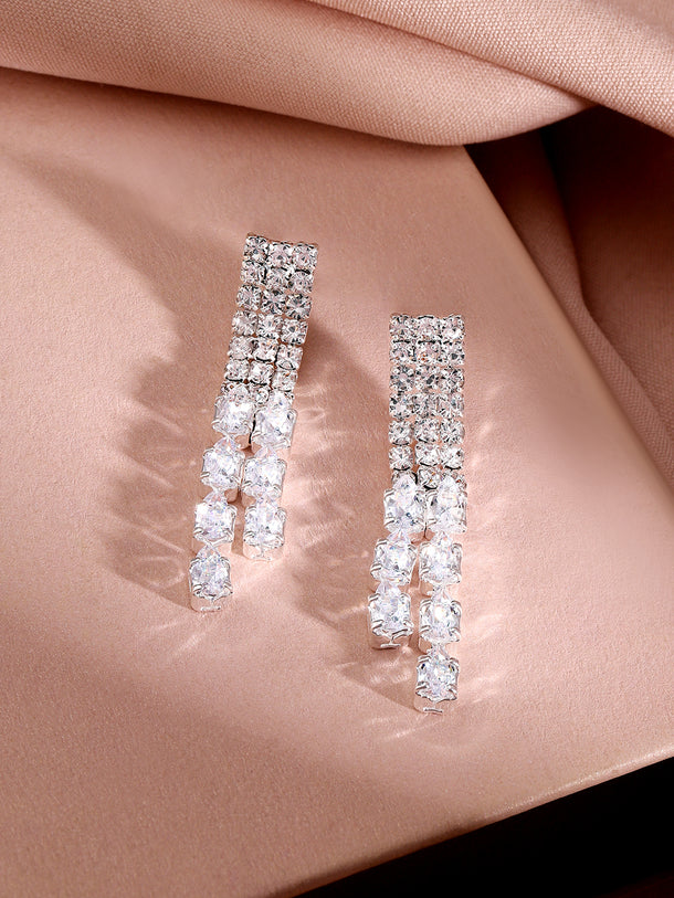 Studded Necklace Set In American Diamond Zirconia