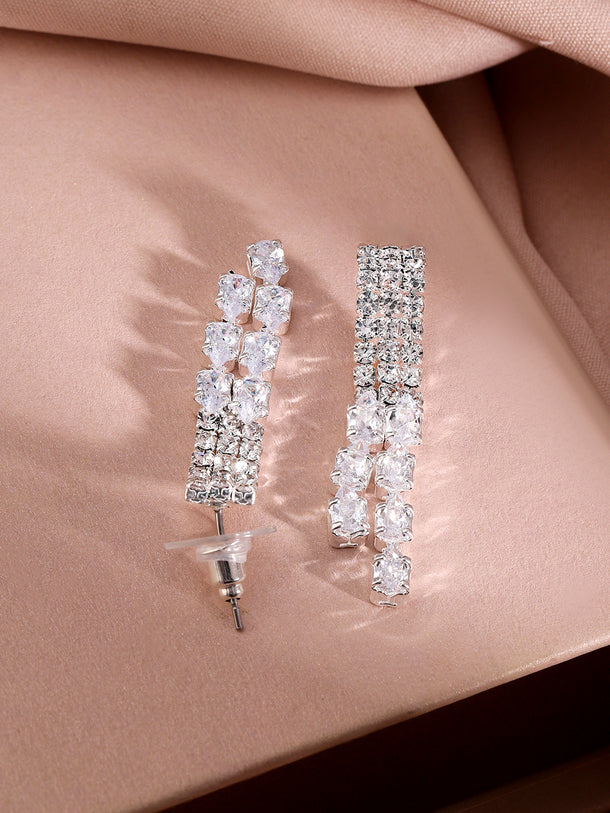 Studded Necklace Set In American Diamond Zirconia