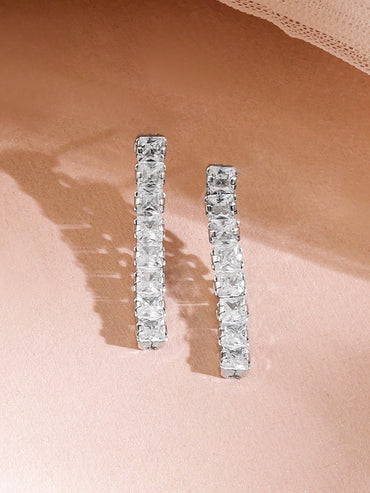 Studded American Diamond Zirconia White Necklace Set