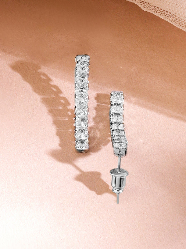 Studded American Diamond Zirconia White Necklace Set