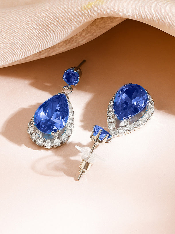 Blue Frost American Diamond Zirconia Necklace Set