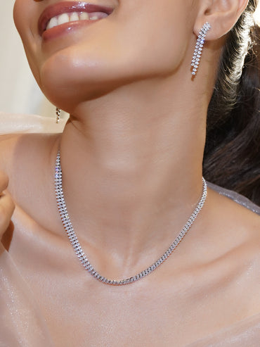 Crystal Studded Necklace Set