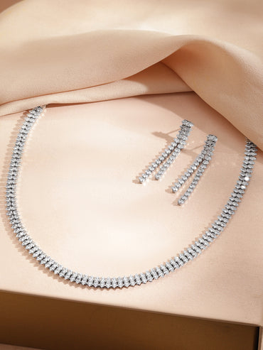 Crystal Studded Necklace Set