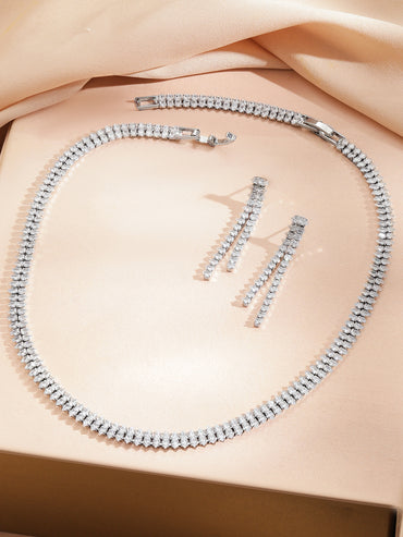 Crystal Studded Necklace Set