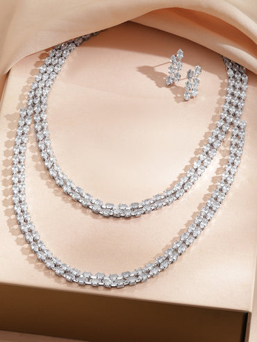 Crystal Multi-Layered Necklace Set