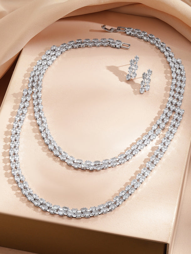 Crystal Multi-Layered Necklace Set