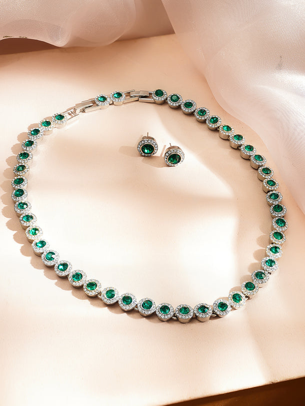 Luxe Emerald Glow Necklace Set