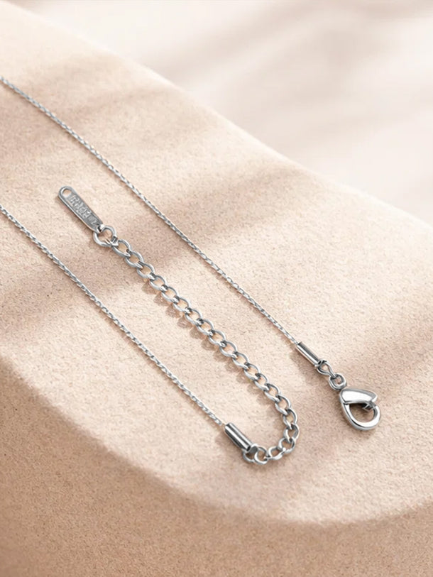 Demi Fine Rhodium Plated Minimal Diamond Solitaire Necklace | Anti Tarnish