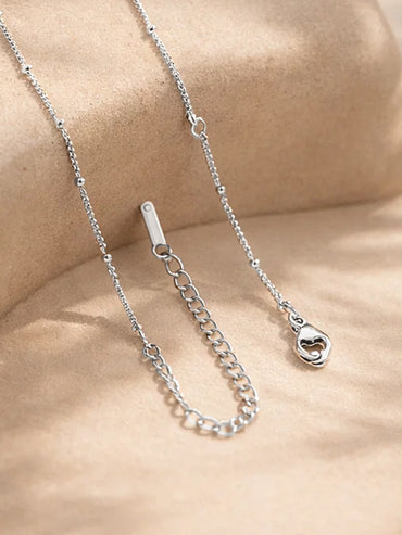 Demi Fine Rhodium Plated Reversible Heart Pendant Chain Necklace | Anti Tarnish