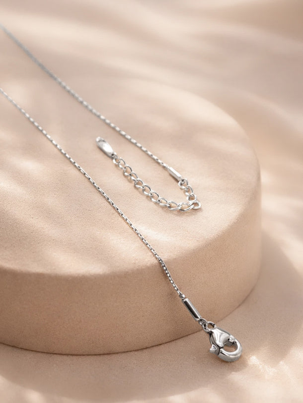 Demi Fine Rhodium Plated Puffy Heart Pendant Rope Chain Necklace | Anti Tarnish