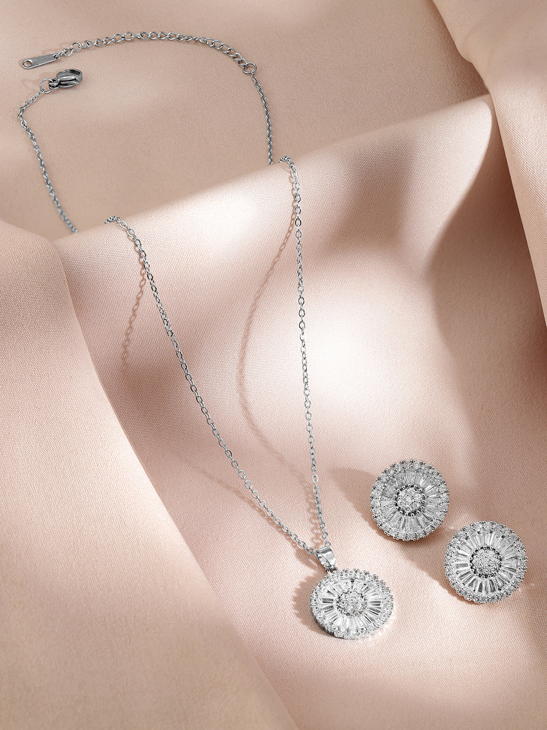 Crystal Pendant Necklace Set