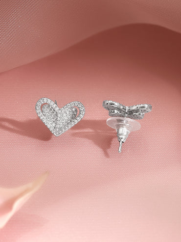 Crystal Diamond Heart Pendant Set