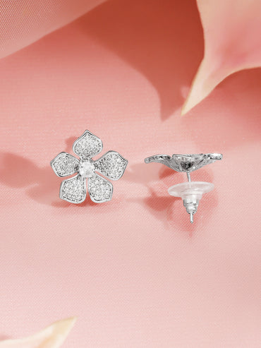 Crystal Diamond Floral Pendant Set
