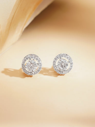 Rhodium Plated American Diamond Zirconia Pendant Set