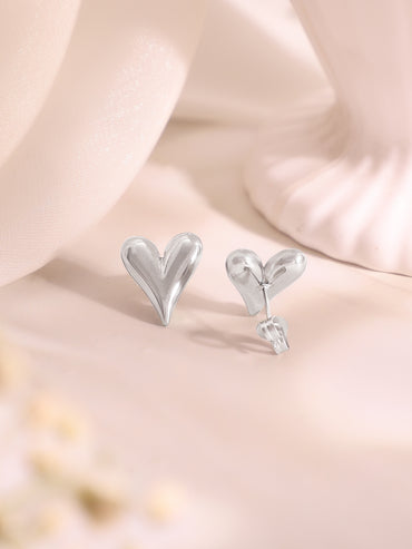 Demi Fine Rhodium Plated Stainless Steel Heart Charm Combo Set