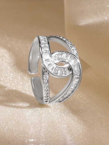 Interlinked American Diamond Zirconia Ring
