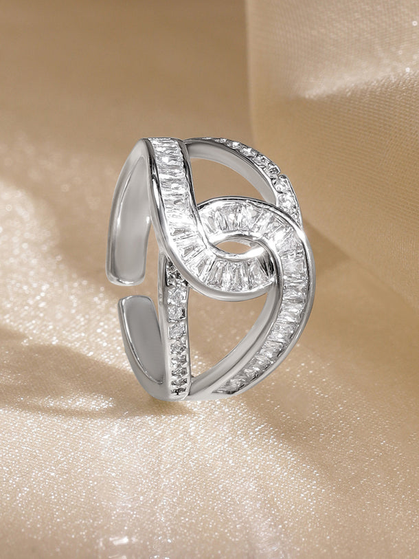Interlinked American Diamond Zirconia Ring